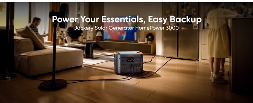 Jackery HomePower 3000 Portable Power Station with 2x 200W Solar Panels, 3600W (Surge 7200W) Output, 3072Wh LFP Battery Solar Generator, Essential Backup for Home Use, Power Outage, RV, Emergencies