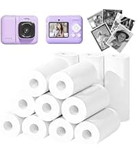 Kids Camera, 1080P Instant Digital Print Camera for Kids, Christmas Birthday Gifts for 4 5 6 7 8 9 10 Year Old Girls Boys, Portable Toy with 32GB SD Card & 3 Rolls Printing Paper, Purple