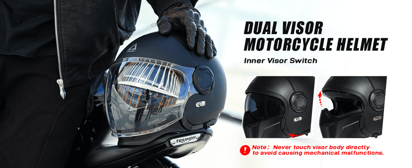 TRIANGLE Convertible Full Face Motorcycle Helmet DOT Approved for Men Women, Multi-Configuration 3/4 Open Face Street Bike Helmet with Internal Tinted Sunshield, Includes Storage Bag