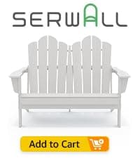 SERWALL Folding Adirondack Chair Set of 2, All Weather Patio Chair with Wood Texture, Fire Pit Chairs for Outdoor - White