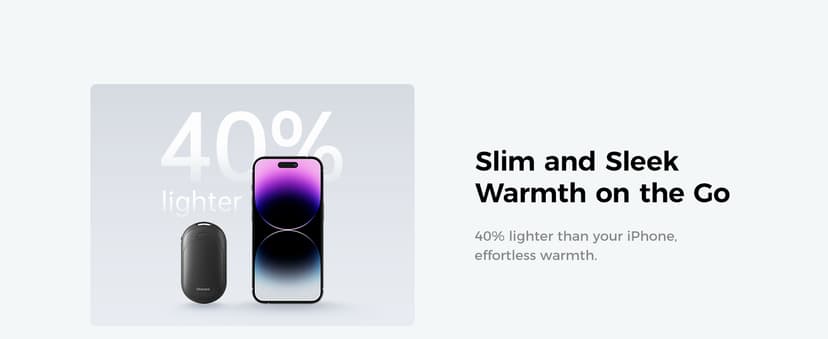 OCOOPA Magnetic Hand Warmers Rechargeable 2 Pack, Electric Handwarmers, Smart Heating UL Certified, 3-Settings,Portable Heater, Ultra Slim Pocket, Hunting Essentials, Gifts for Christmas Men, UT3 Lite