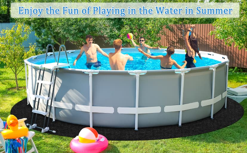 260G/M² Pool Pads for Above Ground Pool, 15FT Round Under Pool Mat Made of Durable and Prevents Puncture Geotextile Material to Protection and Extend The Life of Inflatable Swimming Pool or Hot Tub