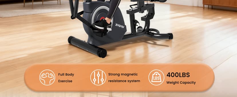 Recumbent Exercise Bike, Recumbent Stationary Bike for Home, Recumbent Bike with 400LB Weight Capacity Whisper-Quiet 16 Levels Magnetic Resistance Heart Rate and Multi-Function LCD Comfortable Seat