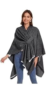 Shawl Wraps for Women, Elegant Knitted Cape Open Front Poncho Scarf Blanket Cardigan Coat for Spring, Autumn, and Winter B0B7B2BH9P