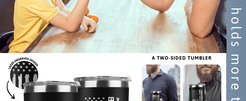 Gifts for Uncle from Niece, Nephew - Uncle Gifts - Fathers Day Gift - Father's Day, Birthday, Christmas Funny Gift for Men Him from Niece, Nephew, Kids - 20 Oz Stainless Steel Coffee Tumbler