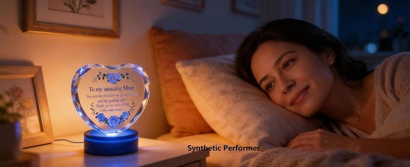 Premium K9 Crystal, Laser Engraved, 6-Color USB LED Base, Gift Box Packaging, Perfect Present for Birthdays & Christmas Crystal Heart Keepsake for Mom, Color Changing LED, Mothers Day Gift B0GS15MD5Z