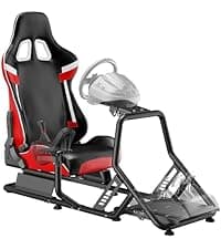 ARES WING Racing Simulator Cockpit with Monitor Mount and Seat, Formula and GT Sim Racing Cockpit Compatible with Fanatec, Thrustmaster, Logitech, Moza Racing Games on PS5, PS4, Xbox and PC