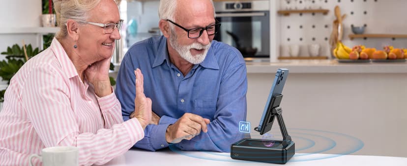 Cell Phone Stand with Wireless Bluetooth Speaker and Anti-Slip Base HD Surround Sound Perfect for Home and Outdoors with Bluetooth Speaker for Desk Compatible with iPhone/ipad/Samsung Galaxy