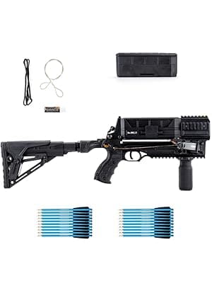 Steambow M10 Tactical Crossbow - Repeating Crossbow with 10-Shot Detachable Magazine for Target Practice, Home Defense, Hunting, Shooting Sports | Accurate 100 ft, Powerful 165 fps, Lightweight 4 lbs