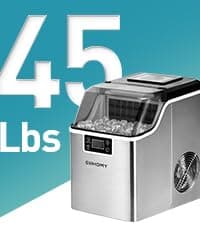 EUHOMY Under Counter Nugget Ice Maker Machine, 66Lbs/Day, Bulit-in Freestanding Ice Maker with Gravity Drainage, Self-Cleaning & 24H Timer Ice Machine, for Home Use(Silver)