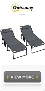 Outsunny Tanning Chair with Face Hole, Side Table, 5-Position Reclining Folding Chaise Lounge Chair Outdoor Lounger Recliner, Carry Straps for Beach Pool Camp, Oxford Fabric, Blue and White