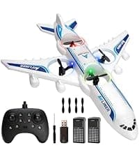 Rc Drone Remote Control Airplane -2.4GHz Foam V17 Jet Fighter Stunt,360° Drop-Resistant Stunt Spin Remote & Light RC Airplane with 2 Batteries for Kids Boys Girls (White)
