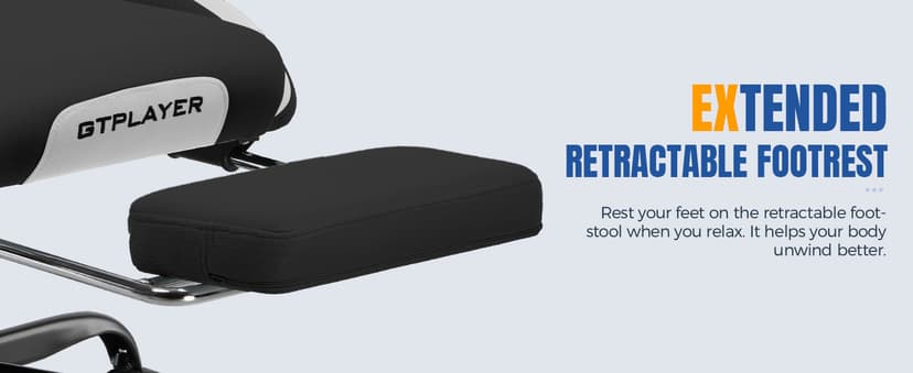 GTRACING Gaming Chair Ergonomic Office Chair with Foot Rest & Pocket Spring Cushion, Breathable Fabric Computer Chair with Headrest & Lumbar Support, High Back Game Chair for Adults, Coal-Black