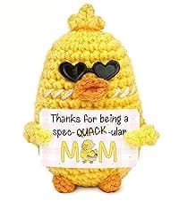 Mom Birthday Gifts, Mother Daughter Gift, Positive Crochet, Handmade Keepsake, Soft Yarn Texture, Cute Tulip Decor OASSIE Mom Gifts from Daughters Sons - Emotional Support Crochet Tulip