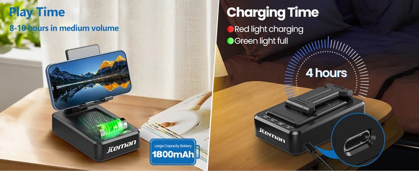 Cell Phone Stand with Wireless Bluetooth Speaker and Anti-Slip Base HD Surround Sound Perfect for Home and Outdoors with Bluetooth Speaker for Desk Compatible with iPhone/ipad/Samsung Galaxy