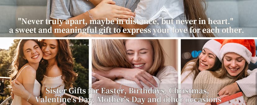 Tarsus Eternal Love Connected at Heart Interlocking 2 Circles Bracelet - Sister Gifts for Birthday, Christmas, Big and Little Sisters