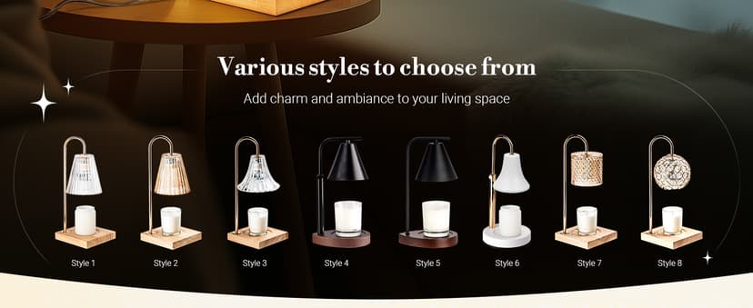 Candle Warmer Lamp with Timer Dimmer, Birthday Gifts for Mom Women Friend Sister, House Warming Gifts, Vintage Clear Wax Melt Warmer, Fall Decorations Office Apartment Dorm Room Home Decor