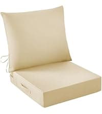 IASEAHK Chair Cushions, Memory Foam Dining Chair Cushions, Tufted Indoor Chair Pads, Set of 4, 16.5' x 16.5' x 3.5', Beige