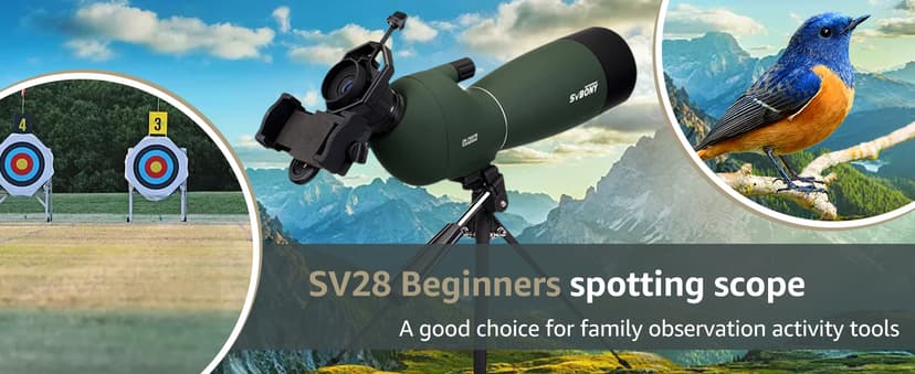 SVBONY SV28 Spotting Scopes with Tripod, Angled 25-75x70mm Spotter Scope with Phone Adapter, Waterproof Fogproof Spotting Scope for Bird Watching, Target Shooting, Wildlife Viewing