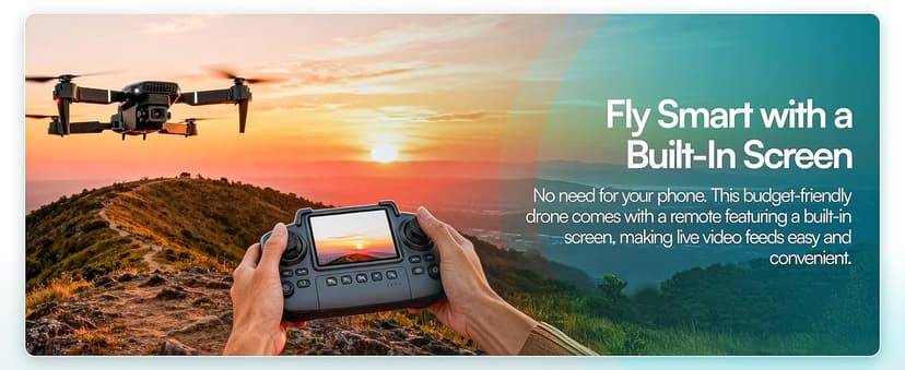 Falcon X 4K Drone - 4K UHD Camera Drone, Built-in Screen Remote Controller, WiFi FPV Foldable Quadcopter for Beginners & Adults, Includes 3 Batteries, SD Card & Reader