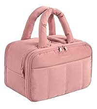 BAGSMART Large Toiletry Bag Travel Bag with Hanging Hook, Water-resistant Makeup Cosmetic Bag Travel Organizer for Accessories, Shampoo, Full Sized Container, Toiletries