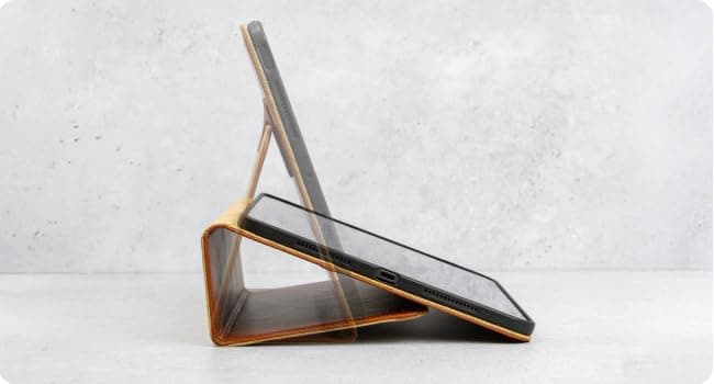 Casemade Real Leather Case Compatible with iPad Pro 13” M5 (2025)/M4 (2024) - Full-Grain Leather Cover, Auto Sleep/Wake, Dual Stand Position (Tan)