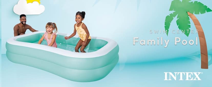 Intex 57181EP Swim Center Inflatable Family Pool: 159 Gallon Capacity – 90" x 60" x 19" – Color May Vary