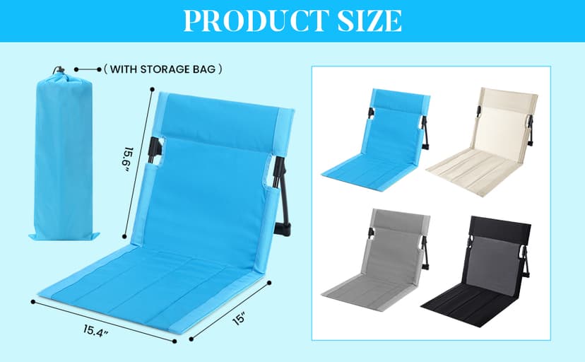 Karenhi 1 Pcs Foldable Poolside Chairs Portable Beach Chair Folding Poolside Chairs for Edge of Pool for Adults Traveling Camping Picnic Lawn Accessories (Light Beige)