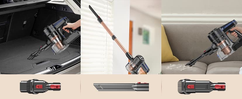 NADALY Cordless Vacuum Cleaner, Powerful Stick Vacuum with 45min Runtime, Anti-Tangle Vacuum Cleaners for Home, 1.5L Dust Cup, Rechargeable Wireless Vacuum for Hardwood Floor Carpet Pet Hair