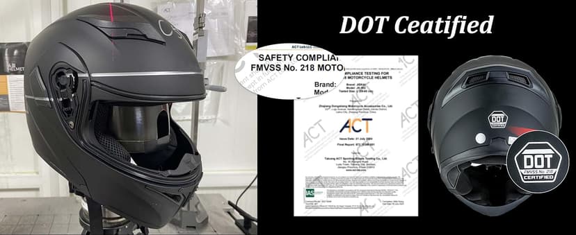 Bluetooth Motorcycle Helmets DOT Approved, Flip-Up Full Face Modular Helmet with Dual Visors, Noise Cancelling Dual Speakers for Adults