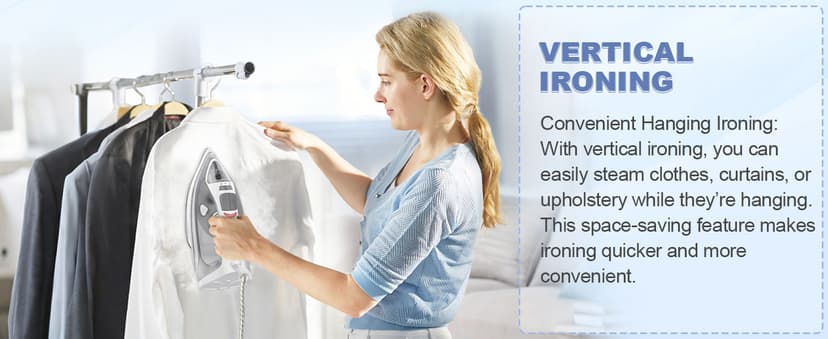 OSTBA 1600W Steam Iron for Clothes with Rapid Heating Nonstick Soleplate, Precise Thermostat Dial, Self-Cleaning, Anti-limescale, Drip Stop Function, 300ml Water Tank Clothes Iron