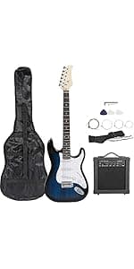 38 Inch Beginner Acoustic Guitar, 6-String Guitar Starter Kit for Starters with Gig Bag, Strings, Strap, Pitch Pipe and Pick, Natural