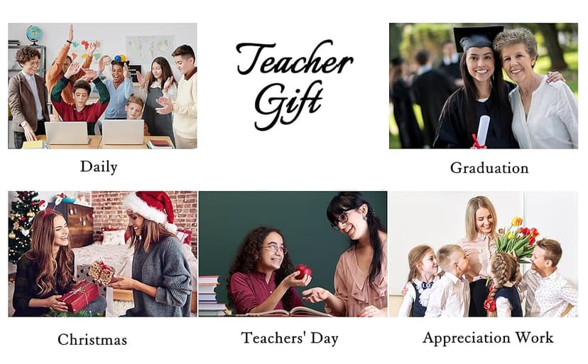 Personalized Teacher Bracelet for Women, 2 Pcs Initial Mrs Miss Ms Teacher Appreciation Gifts With Card From Student Friends, Thank You TEACH Gift for Women