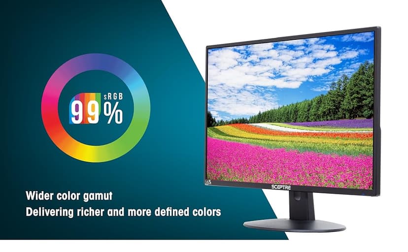 New! Sceptre 24-inch Prime Monitor 100Hz 100% sRGB HDMI x2 VGA Build-in Speakers Machine Black 2026 (E248W-19203R Series)