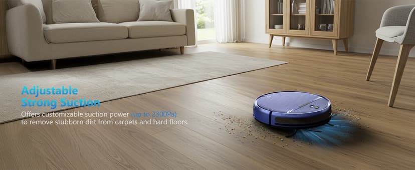 XIEBro Life Robot Vacuum and Mop Combo, Vacuum Robot 2 in 1 with WiFi/App/Voice, Schedule, Water Tank and Dustbin, Self-Charging, Slim, Ideal for Hard Floor, Pet Hair, Carpet