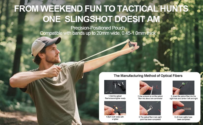 Slingshot, Hunting Slingshots for Adults,Professional Stainless Steel Sling Shot & Outdoor Shooting Practice, High Velocity Catapult with 100 Ammo Balls, 6 Bands, 2 Targets & Tactical Pouch