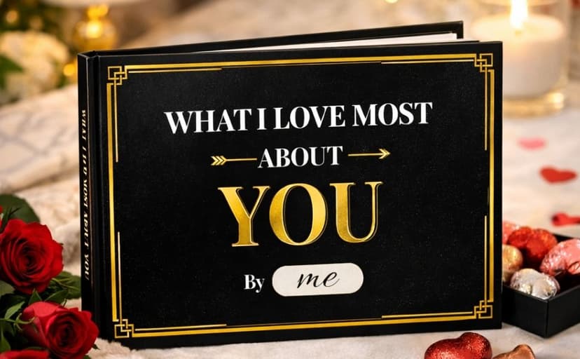 Husband, Girlfriend, Wife, Couples Gifts for Anniversary, Christmas & More - Valentine's Day Gift for Your Loved, 50 Prompt What I Love about You Book: Meaningful Gift for Boyfriend