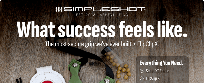 SimpleShot Scout XT Slingshot with Target, Clay Ammo and Bands for Professional Hunting and Powerful Target Shooting Sling Shot