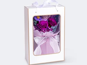 Waipfaru Preserved Flowers, Purple Fresh Bouquet with Gift Box, Flowers for Delivery, That Last 1-3 Years, Forever Flowers for Women Birthday Gift, Anniversary, Teacher, Mother Day