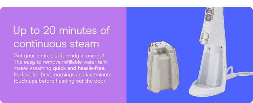 Conair Handheld Garment Steamer for Clothes, Turbo ExtremeSteam 1875W Fabric Steamer, Portable Handheld Design, Strong Penetrating Steam, White/Champagne