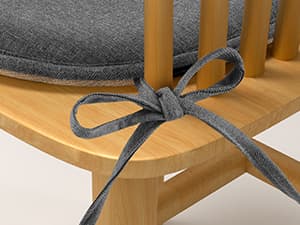 TushGuard Chair Cushions for Dining Chairs Set of 4, Soft Seat Cushions for Kitchen Chairs, Non-Slip Bottom with Ties, Comfortable Everyday Chair Pads, Grey