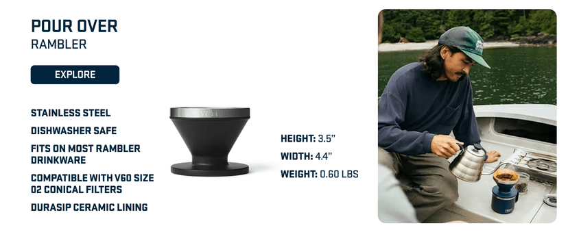 YETI Rambler 20 oz Stainless Steel Vacuum Insulated Tumbler w/MagSlider Lid