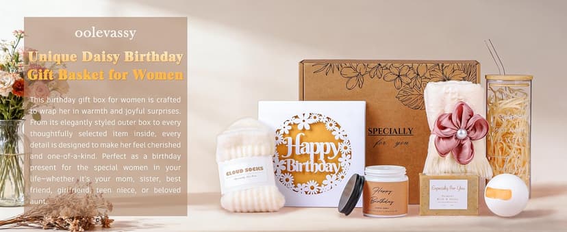 Unique Birthday Gift for Mom, Funny Gift Ideas, Gift Basket for Sister Wife Best Friends Daughter Coworkers Aunt Teacher Birthday Gifts for Women, Happy Birthday Gift Box Set for Woman B0F6XKNQJP