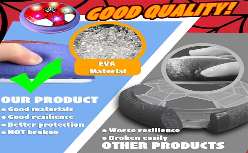 Soccer Toys for Boys 4-6 Hover Soccer Ball Indoor Gifts for Boys Kids Toys Birthday Gifts for 4 5 6 7 8 9 10 Year Old Boy Air Floating Soccer Toy with LED Lights Foam Bumper