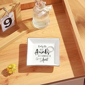 Aunt Gifts: Trinket Dish Ring Holder for Aunts' Christmas, Birthdays, Mother's Day, Valentine's Day, Thanksgiving, Xmas, Weddings