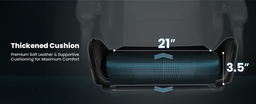 N-GEN GAMING Video Gaming Chair with Footrest Lumbar Support for Home Office High Back Recliner Height Adjustable Ergonomic Comfy Leather Computer Desk Chair (Black)