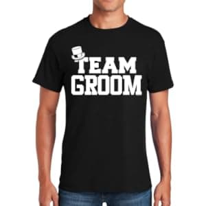 Veracco Groom's Drinking Team Can Coolie Holder Bachelor Party Wedding Favors Gift For Groomsmen Proposal (12, Wht Groom, Blk DT)