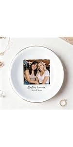 My4gifts Personalized Besties Photo Jewelry Dish, Sisters Jewelry Dish, Custom Besties Gifts, Bff Gifts, Friendship Gift, Best Friend Gift for Women, Custom Jewelrys Plate, Birthday, Christmas/2 B0GFCRMT8Q