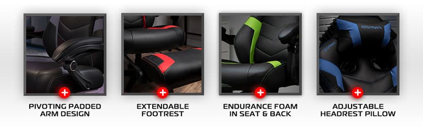 Respawn 110 Pro Ergonomic Gaming Chair with Footrest for Adults - Comfortable Office Gaming Recliner with Lumbar Support and Headrest, Racing Style Video Game Chairs for Computer Gamer - Gray Fabric