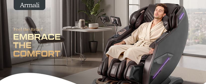 4D Massage Chairs Full Body,Zero Gravity SL-Track Shiatsu Massage Chair Recliner,Core Heating,20 Massage Techniques,Deep Yoga Stretch,Foot Rollers, Ai Voice,Touch Screen,Wireless Charging